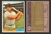 1961 Topps Baseball Trading Card You Pick Singles #1-#99 VG/EX #	8 Dick Williams - Kansas City Athletics  - TvMovieCards.com