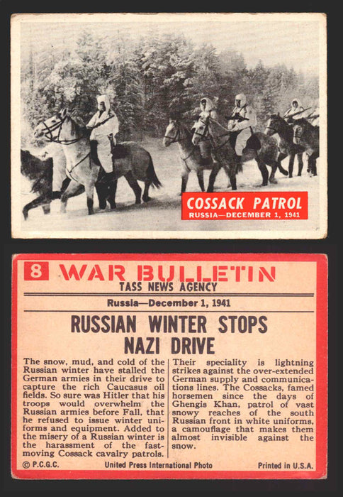 1965 War Bulletin Philadelphia Gum Vintage Trading Cards You Pick Singles #1-88 8   Cossack Patrol  - TvMovieCards.com