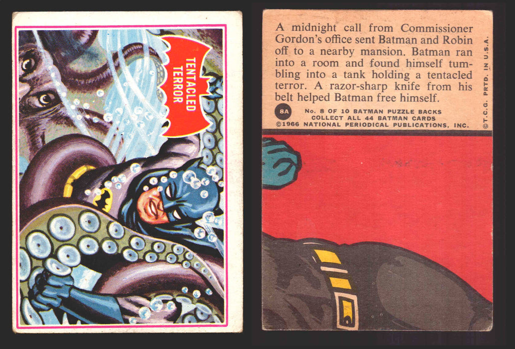 1966 Batman Series A (Red Bat) Vintage Trading Card You Pick Singles #1A-44A #8  - TvMovieCards.com