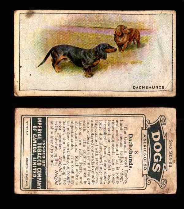 1925 Dogs 2nd Series Imperial Tobacco Vintage Trading Cards U Pick Singles #1-50 #8 Dachshunds  - TvMovieCards.com