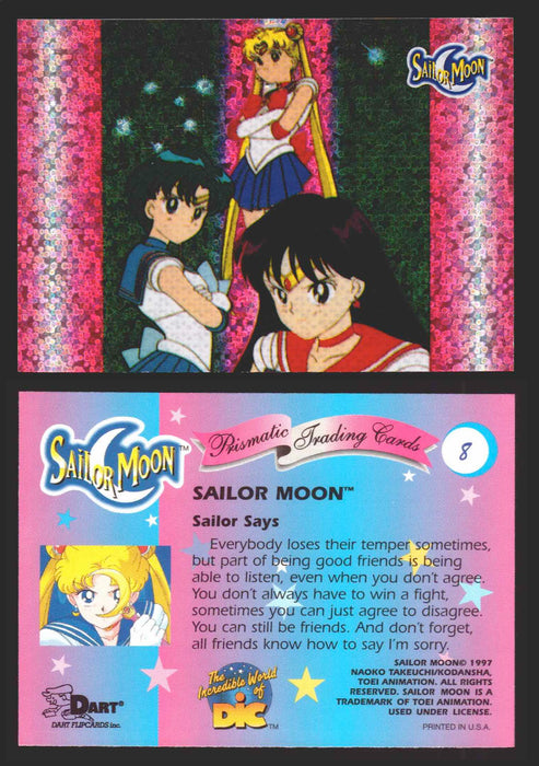 1997 Sailor Moon Prismatic You Pick Trading Card Singles #1-#72 No Cracks 8   Sailor Says: Everybody loses their temper  - TvMovieCards.com