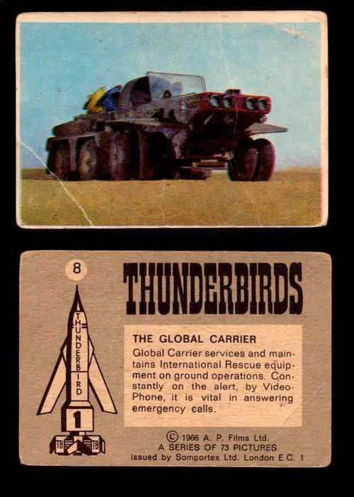 Thunderbirds Vintage Trading Card Singles #1-72 Somportex 1966 #8  - TvMovieCards.com