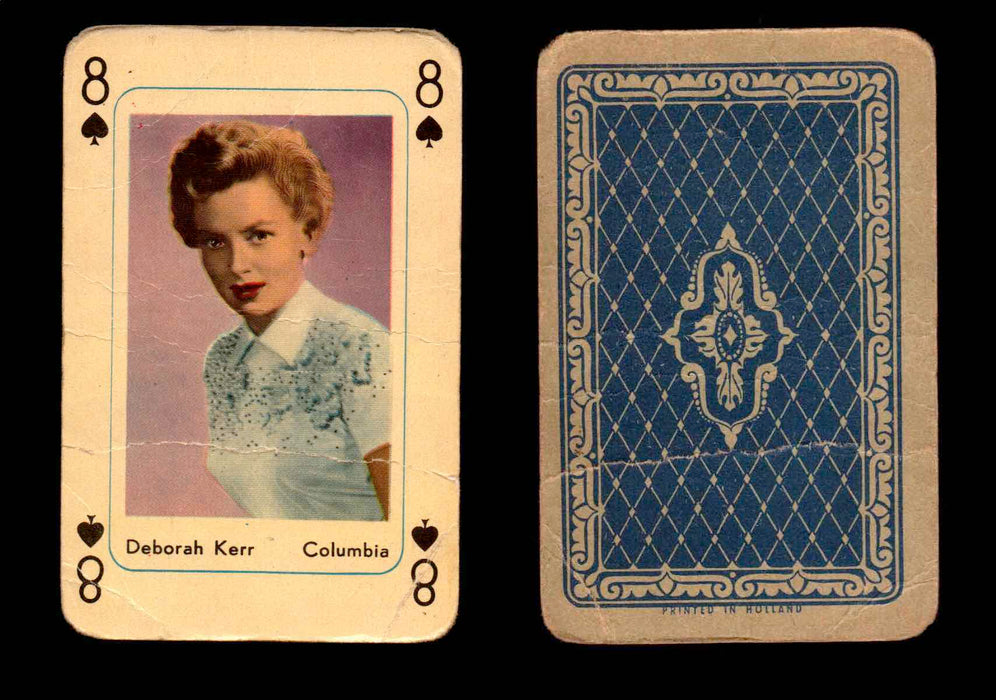Vintage Hollywood Movie Stars Playing Cards You Pick Singles 8 - Spade - Deborah Kerr  - TvMovieCards.com