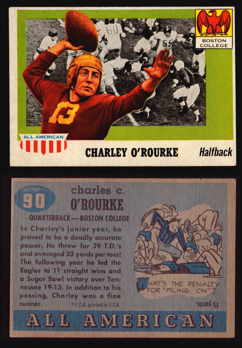 1955 Topps All American Football Trading Card You Pick Singles #1-#100 VG/EX #	90	Charley O'Rourke  - TvMovieCards.com