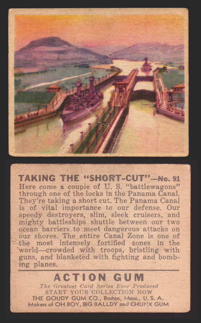 1938 Action Gum Vintage Trading Cards #1-96 You Pick Singles Goudy Gum #91   Taking the "Short-Cut”  - TvMovieCards.com
