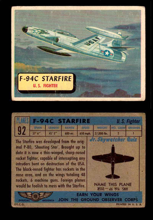 1957 Planes Series II Topps Vintage Card You Pick Singles #61-120 #92  - TvMovieCards.com