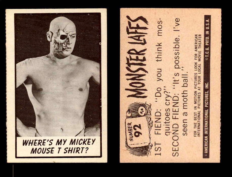 1966 Monster Laffs Midgee Vintage Trading Card You Pick Singles #1-108 Horror #92  - TvMovieCards.com