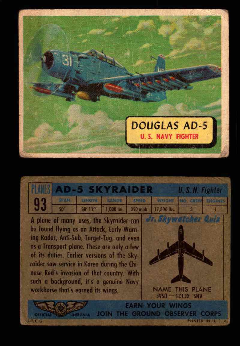 1957 Planes Series II Topps Vintage Card You Pick Singles #61-120 #93  - TvMovieCards.com