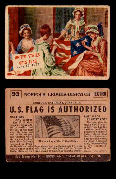 1954 Scoop Newspaper Series 2 Topps Vintage Trading Cards U Pick Singles #78-156 93   United States Gets Flag  - TvMovieCards.com