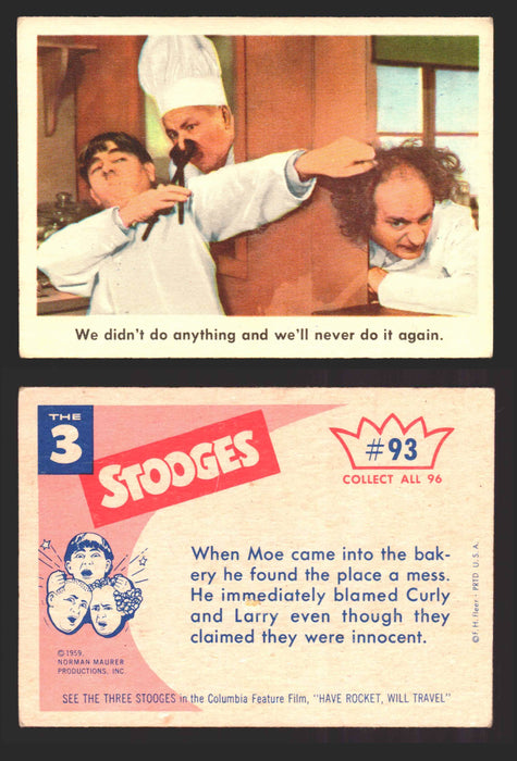 1959 Three 3 Stooges Fleer Vintage Trading Cards You Pick Singles #1-96 #93  - TvMovieCards.com