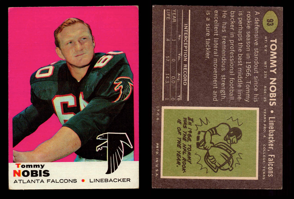 1969 Topps Football Trading Card You Pick Singles #1-#263 G/VG/EX #	93	Tommy Nobis  - TvMovieCards.com