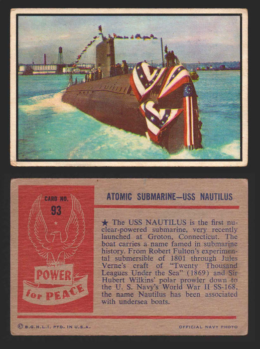 1954 Power For Peace Vintage Trading Cards You Pick Singles #1-96 93   Atomic Submarine - USS Nautilus  - TvMovieCards.com