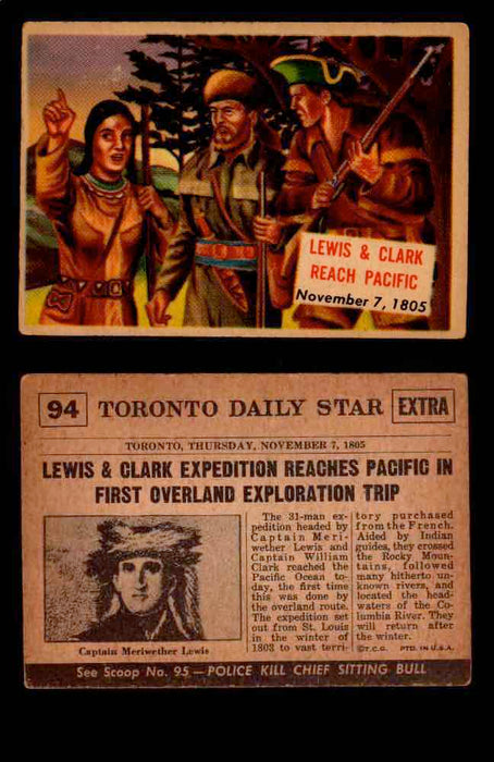 1954 Scoop Newspaper Series 2 Topps Vintage Trading Cards U Pick Singles #78-156 94   Lewis and Clark Reach Pacific  - TvMovieCards.com
