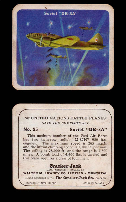 Cracker Jack United Nations Battle Planes Vintage You Pick Single Cards #71-147 #95  - TvMovieCards.com