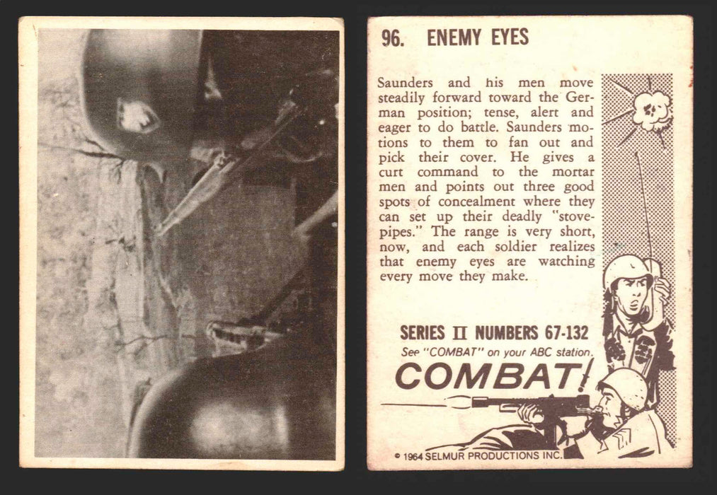 1964 Combat Series II Donruss Selmur Vintage Card You Pick Singles #67-132 96   Enemy Eyes  - TvMovieCards.com