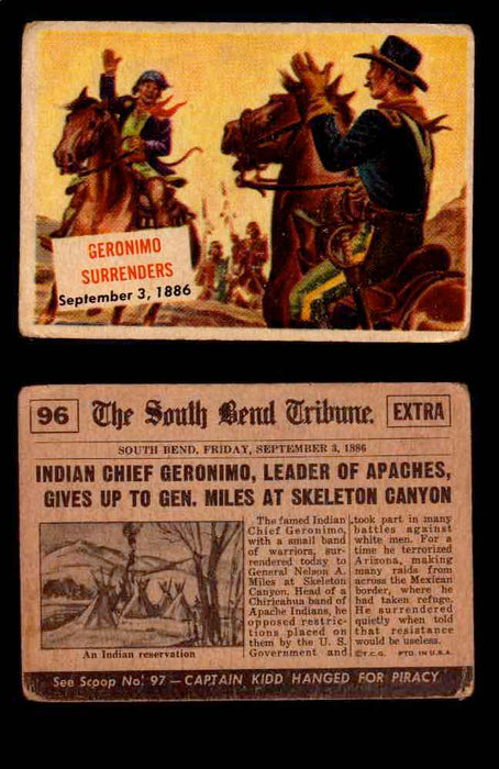 1954 Scoop Newspaper Series 2 Topps Vintage Trading Cards U Pick Singles #78-156 96   Geronimo Surrenders  - TvMovieCards.com