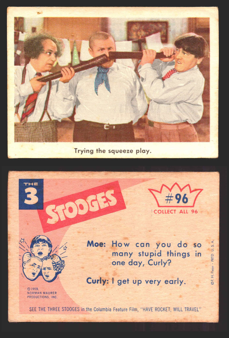 1959 Three 3 Stooges Fleer Vintage Trading Cards You Pick Singles #1-96 #96  - TvMovieCards.com