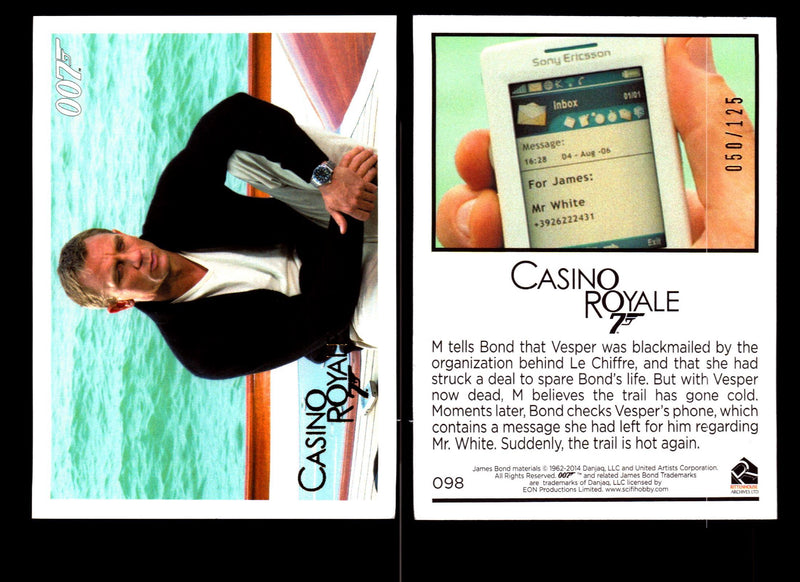 James Bond Archives 2014 Casino Royal Gold Parallel Card You Pick Number #98  - TvMovieCards.com