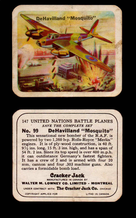 Cracker Jack United Nations Battle Planes Vintage You Pick Single Cards #71-147 #99  - TvMovieCards.com
