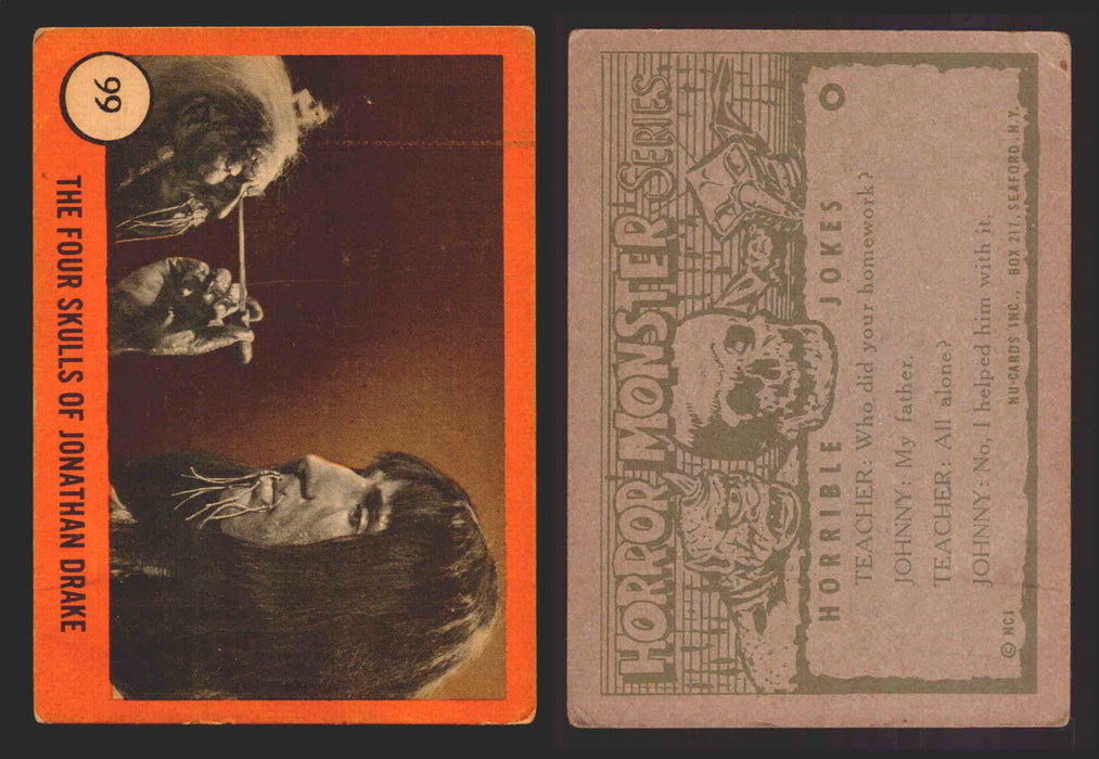 1961 Horror Monsters Series 2 Orange Trading Card You Pick Singles 67-146 NuCard 99   The Four Skulls of Jonathan Drake  - TvMovieCards.com