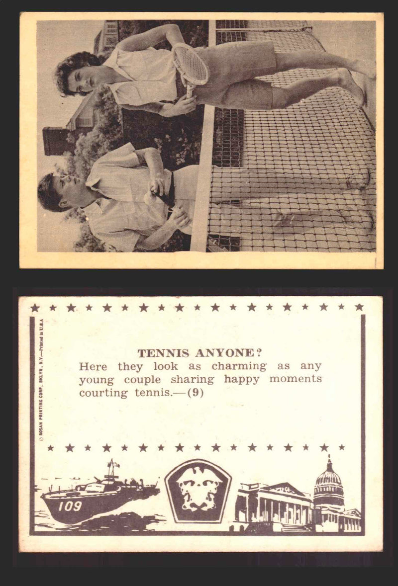 1963 John F. Kennedy JFK Rosan Trading Card You Pick Singles #1-66 9   Tennis Anyone?  - TvMovieCards.com