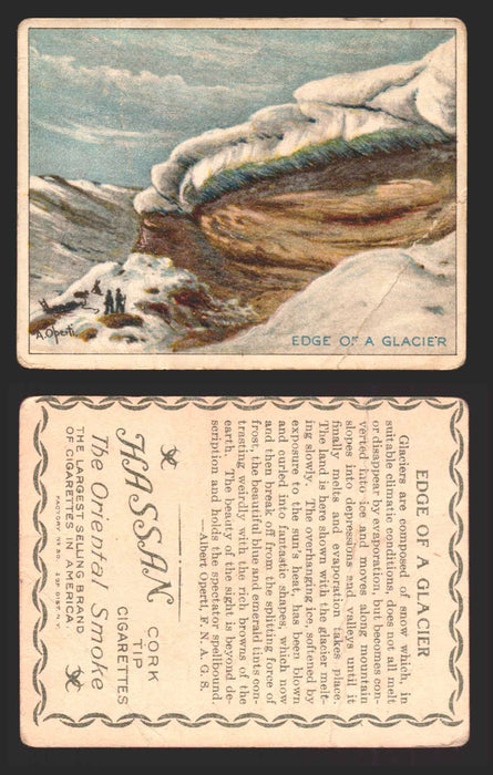 1910 T30 Hassan Tobacco Cigarettes Artic Scenes Vintage Trading Cards Singles #9 Edge of a Glacier  - TvMovieCards.com