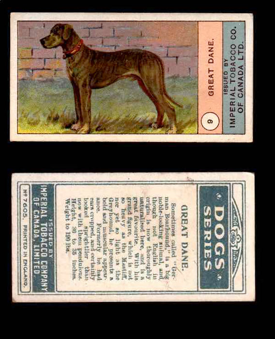 1924 Dogs Series Imperial Tobacco Vintage Trading Cards U Pick Singles #1-24 #9 Great Dane  - TvMovieCards.com