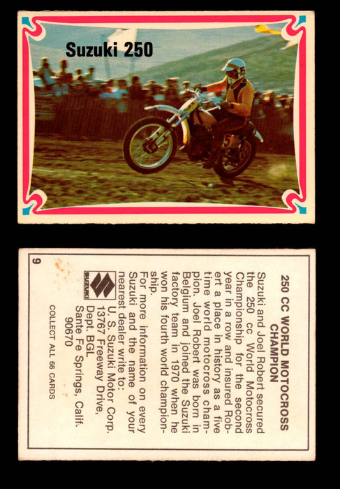 1972 Donruss Choppers & Hot Bikes Vintage Trading Card You Pick Singles #1-66 #9   Suzuki 250  - TvMovieCards.com