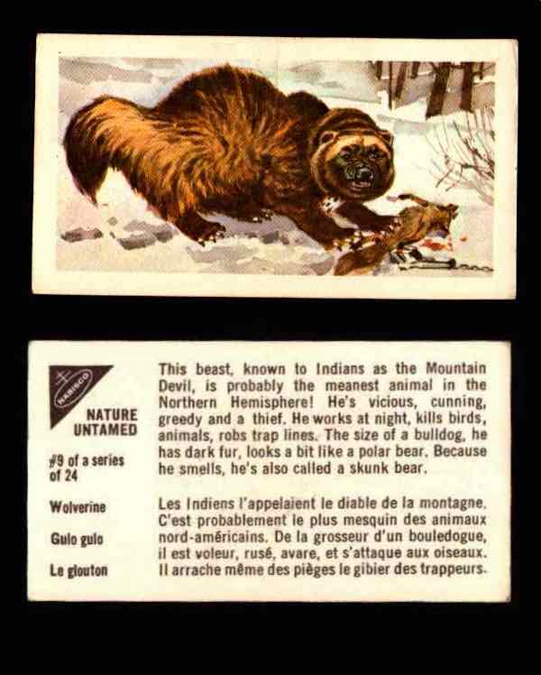 Nature Untamed Nabisco Vintage Trading Cards You Pick Singles #1-24 #9 Wolverine  - TvMovieCards.com