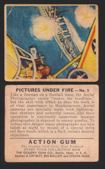 1938 Action Gum Vintage Trading Cards #1-96 You Pick Singles Goudy Gum #9 Pictures Under Fire  - TvMovieCards.com