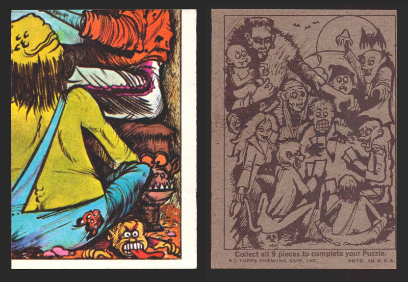 1973-74 Monster Initials Puzzle Trading Cards You Pick Singles #1-#9 Topps 9	  bottom right  - TvMovieCards.com