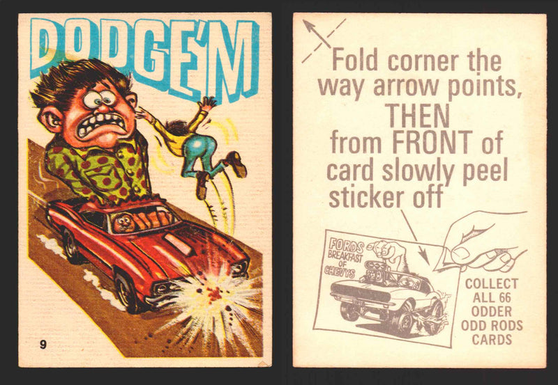 1970 Odder Odd Rods Donruss Vintage Trading Cards #1-66 You Pick Singles 9   Dodge'm  - TvMovieCards.com