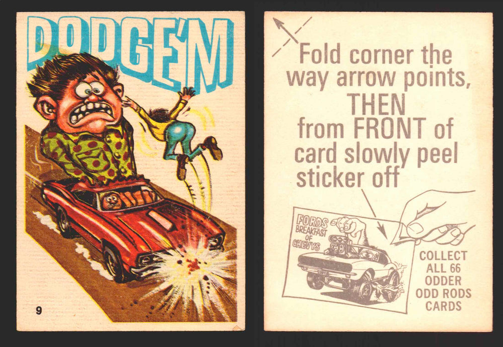 1970 Odder Odd Rods Donruss Vintage Trading Cards #1-66 You Pick Singles 9   Dodge'm  - TvMovieCards.com