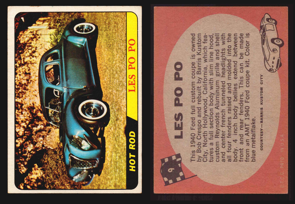 Hot Rods Topps 1968 George Barris Vintage Trading Cards #1-66 You Pick Singles #9 Les Po Po  - TvMovieCards.com