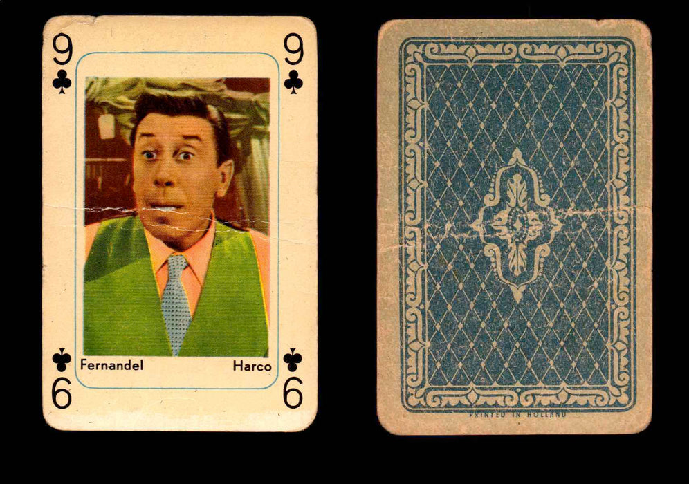 Vintage Hollywood Movie Stars Playing Cards You Pick Singles 9 - Clover - Fernandel  - TvMovieCards.com