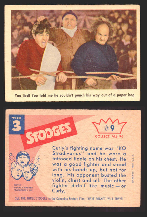 1959 Three 3 Stooges Fleer Vintage Trading Cards You Pick Singles #1-96 #9  - TvMovieCards.com