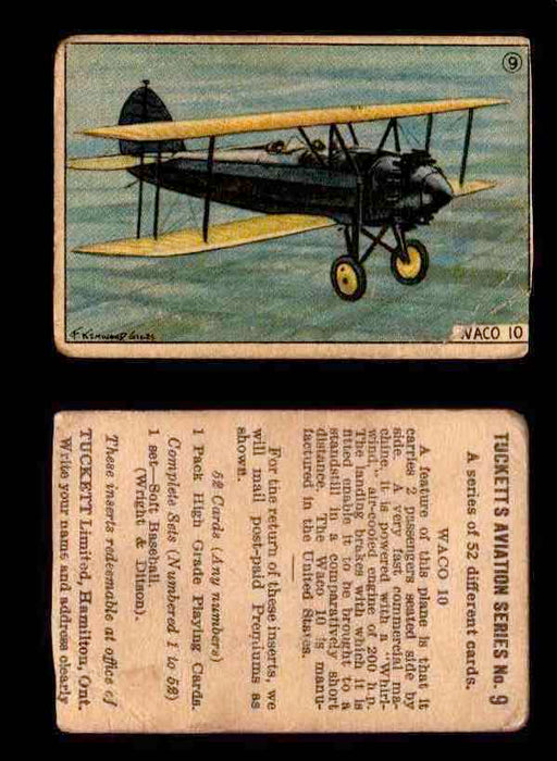 1929 Tucketts Aviation Series 1 Vintage Trading Cards You Pick Singles #1-52 #9 Waco 10  - TvMovieCards.com