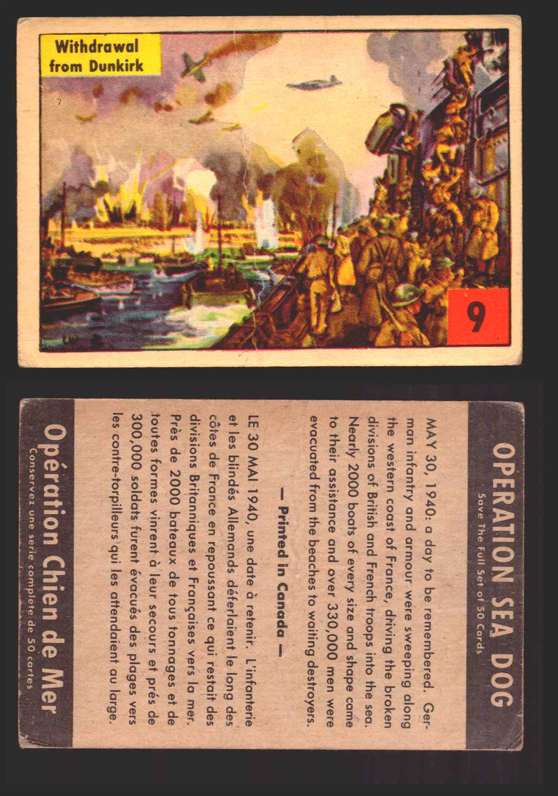 1954 Parkhurst Operation Sea Dogs You Pick Single Trading Cards #1-50 V339-9 9 Withdrawal from Dunkirk  - TvMovieCards.com