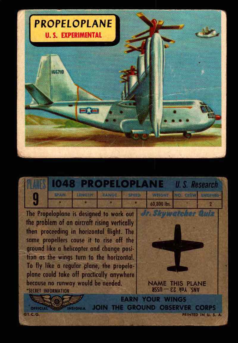 1957 Planes Series I Topps Vintage Card You Pick Singles #1-60 #9  - TvMovieCards.com