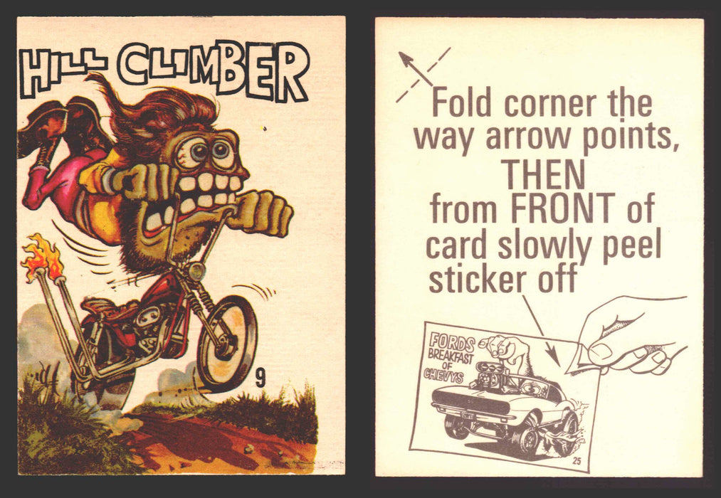 1969 Odd Rods Vintage Sticker Trading Cards #1-#44 You Pick Singles Donruss #	9	Hill Climber  - TvMovieCards.com