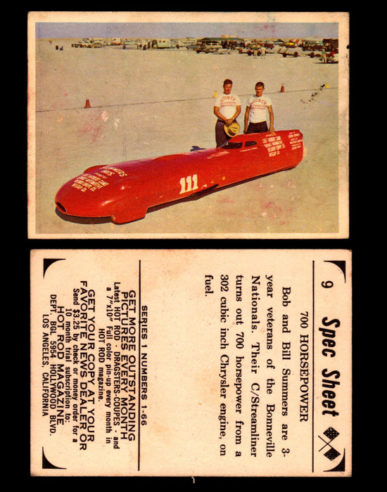 1965 Donruss Spec Sheet Vintage Hot Rods Trading Cards You Pick Singles #1-66 #9  - TvMovieCards.com
