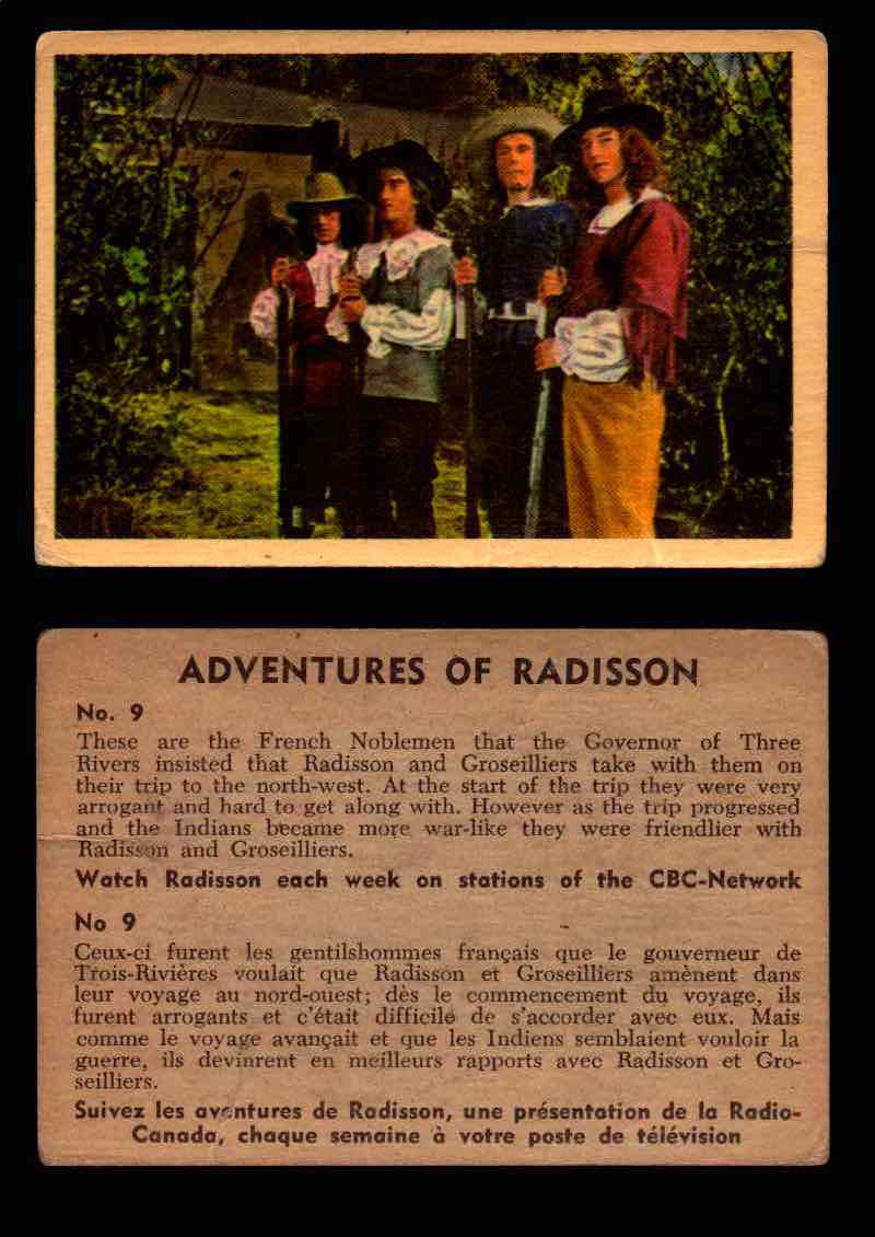 1957 Adventures of Radisson (Tomahawk) TV Vintage Card You Pick Singles #1-50 #9  - TvMovieCards.com