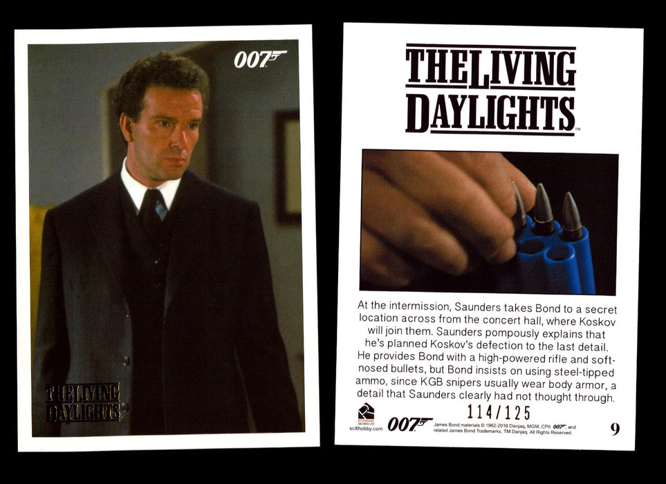 James Bond Archives The Living Daylights Gold Parallel Card You Pick Single 1-55 #9  - TvMovieCards.com