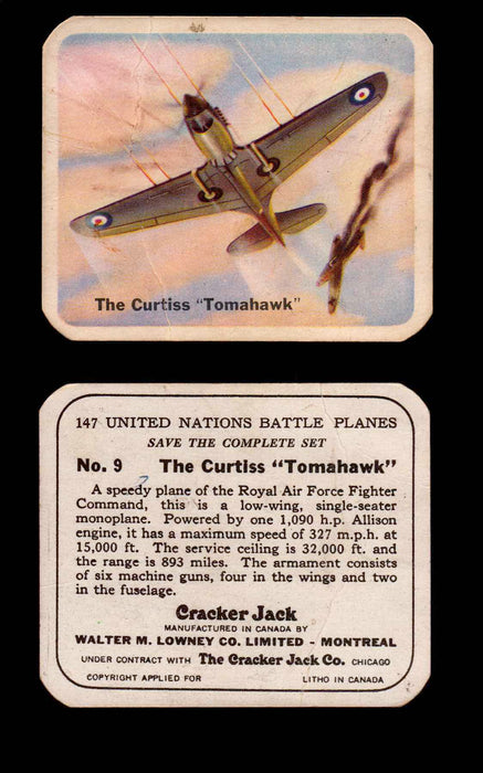 Cracker Jack United Nations Battle Planes Vintage You Pick Single Cards #1-70 #9  - TvMovieCards.com