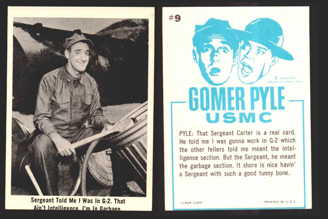 1965 Gomer Pyle Vintage Trading Cards You Pick Singles #1-66 Fleer 9   Sergeant told me I was in G-2. That ain't Intellig  - TvMovieCards.com