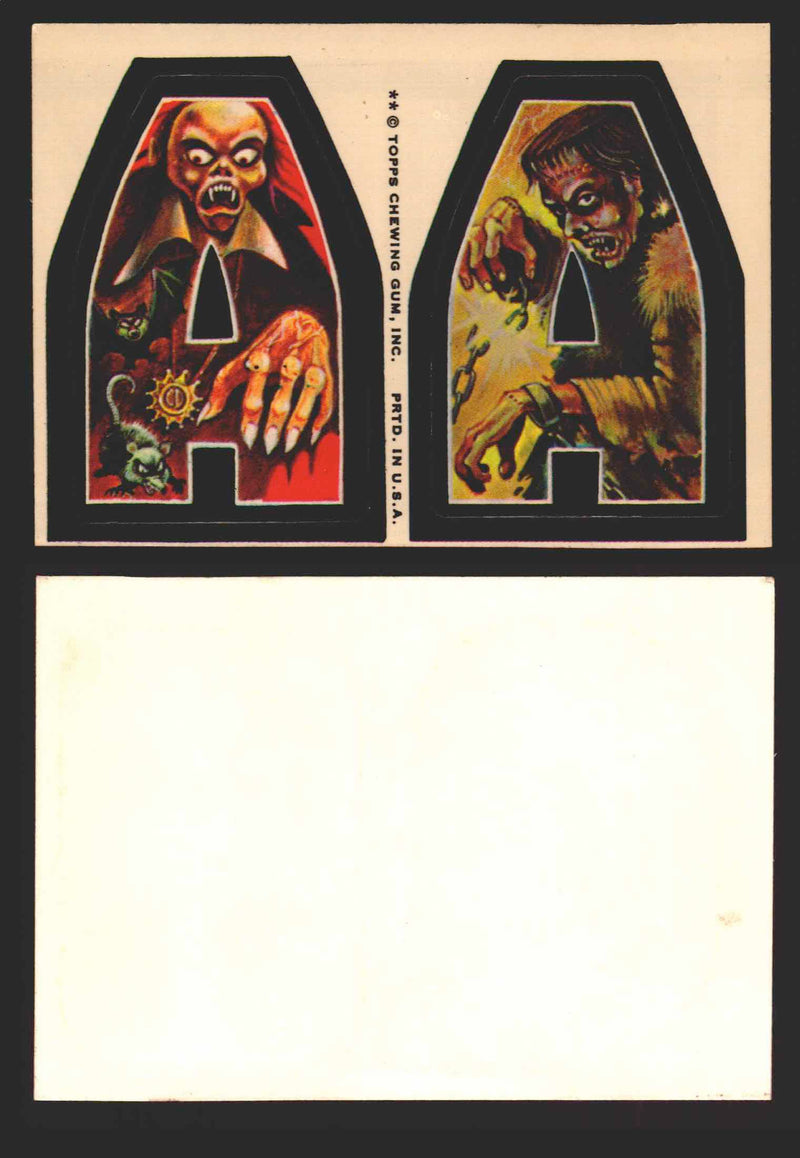 1973-74 Monster Initials Vintage Sticker Trading Cards You Pick Singles #1-#132 A A  - TvMovieCards.com