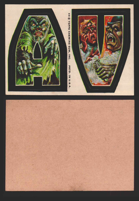 1973-74 Monster Initials Vintage Sticker Trading Cards You Pick Singles #1-#132 A V (Werewolf/Jekyll&Hyde)  - TvMovieCards.com