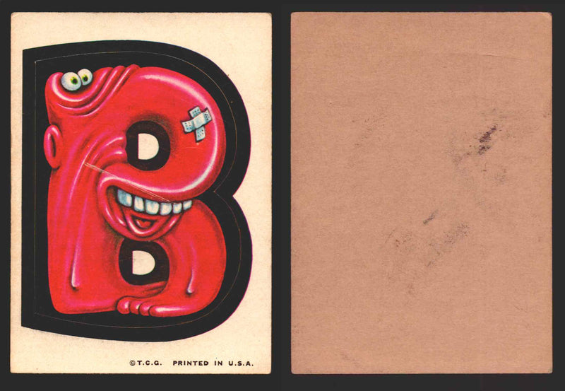 1967 Nutty Initials Sticker Trading Cards You Pick Singles #1-#60 Topps B  - TvMovieCards.com