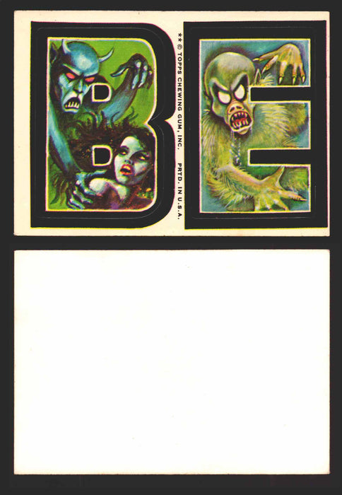 1973-74 Monster Initials Vintage Sticker Trading Cards You Pick Singles #1-#132 B E  - TvMovieCards.com