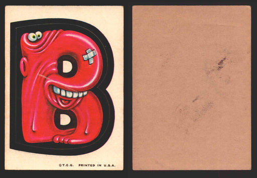 1967 Nutty Initials Sticker Trading Cards You Pick Singles #1-#60 Topps B  - TvMovieCards.com